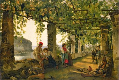 Veranda con viti intrecciate, 1828 da Silvestr Fedosievich Shchedrin